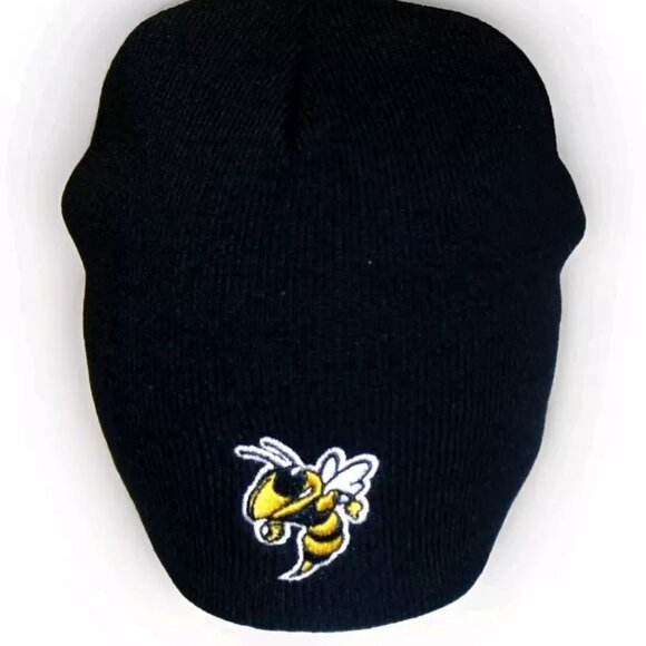 Georgia Tech Yellow Jackets Mens Black Color Adult Beanie Winter hat cap New - Picture 2 of 2